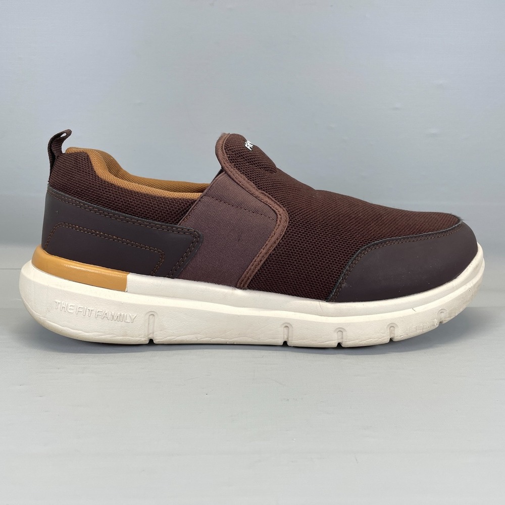 FitVille Orthotic Shoes Mens Size 12 Extra Wide Brown Slip On Walking Comfort